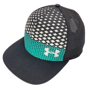 Under Armour Hat Cap Black One Size Men Snapback 6 Panel Mesh Fit Active